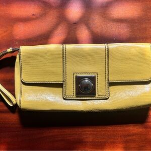 J. Crew Mustard Leather Wristlet